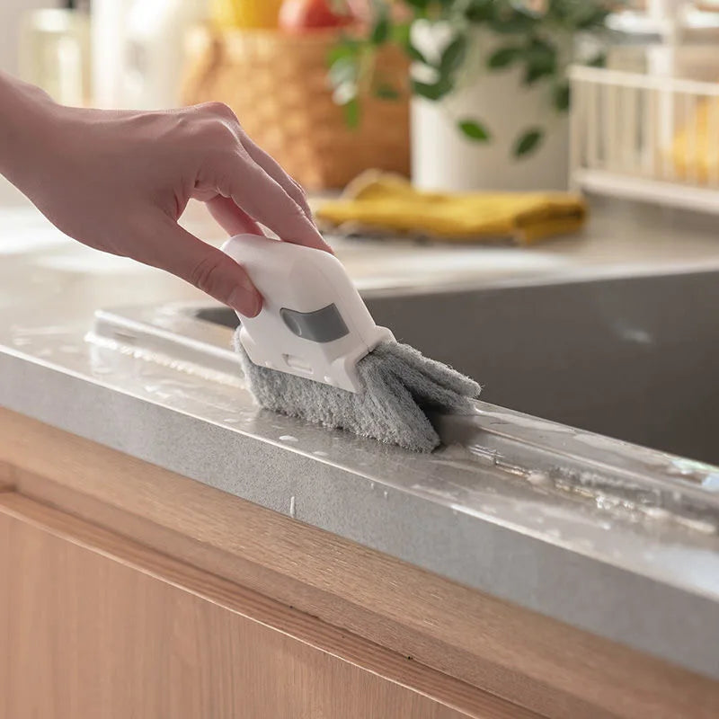 All-Purpose Gap & Crevice Cleaning Brush | for Hard-to-Reach Window Seals & Kitchen Corners | Ergonomic Minimalist Tool
