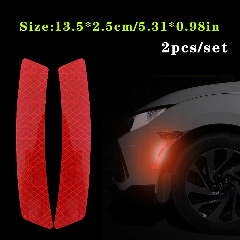 2-Piece Wheel Arch Reflective Strip Set | Car Fender Eyebrow Styling with Night Safety Warning | Easy-Apply Reflective Tape