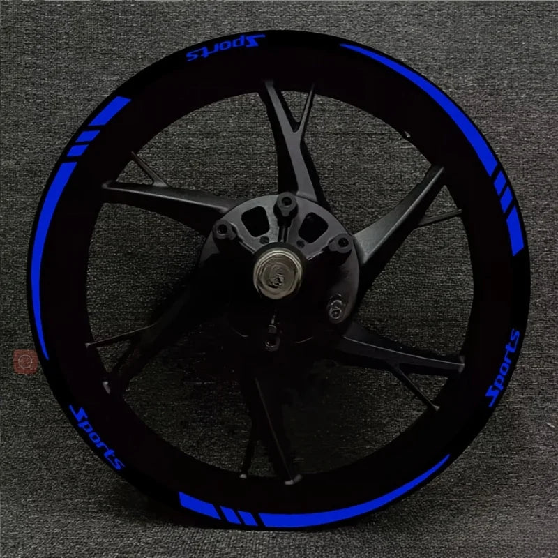 12-Piece Motorcycle Wheel Sticker Set | Reflective Rim Decals for 18-21 Inch Wheels | Night Safety & Styling Upgrade