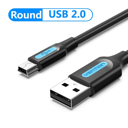 Vention Mini USB Cable [2-Pack] | USB 2.0 Fast Sync & Charge Cable for GPS, MP3 Player, Digital Camera, HDD | 3ft