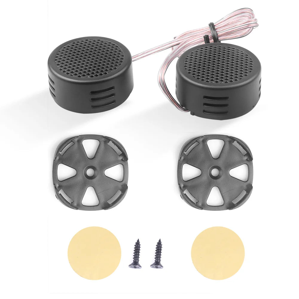 2-Pack Universal Car Dome Tweeters | High-Frequency Mini Speakers | High-Efficiency for Clear Audio & Power Handling