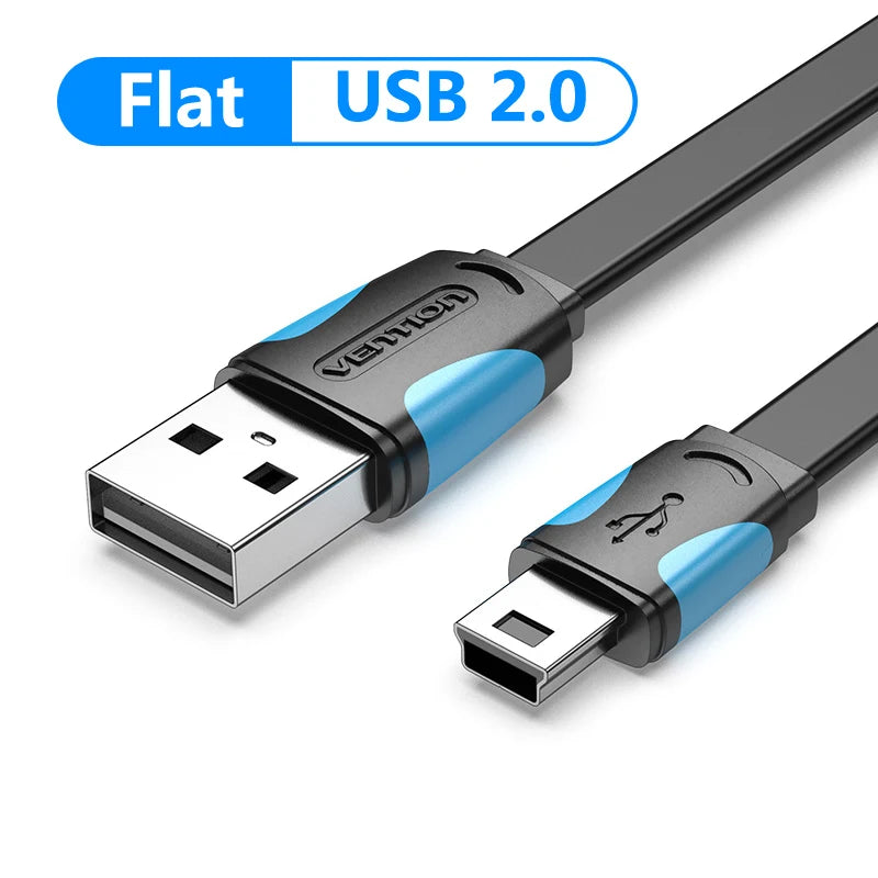 Vention Mini USB Cable [2-Pack] | USB 2.0 Fast Sync & Charge Cable for GPS, MP3 Player, Digital Camera, HDD | 3ft