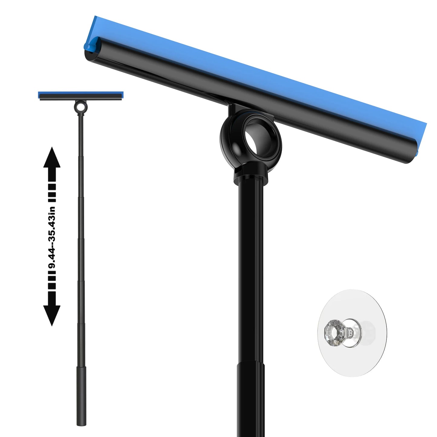 Adjustable Length Shower Squeegee | for Streak-Free Glass Doors, Mirrors & Windows | Bathroom Cleaning Tool