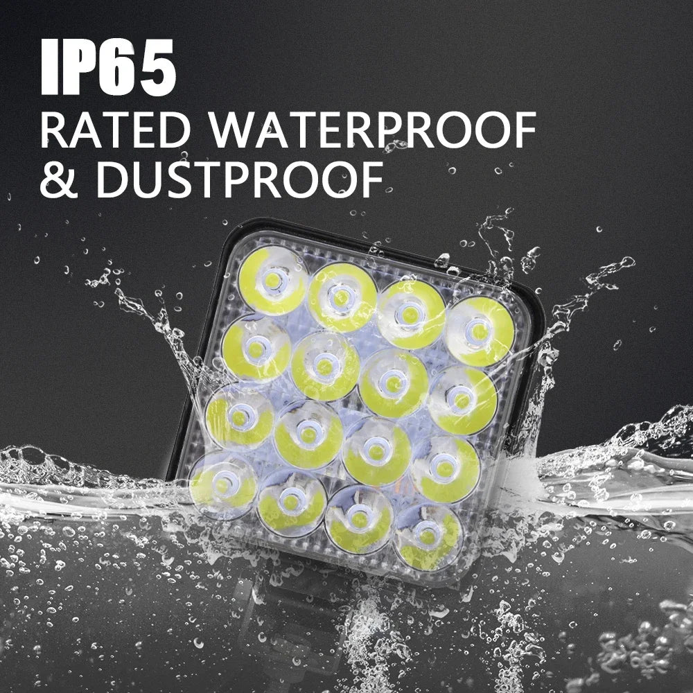 4-Pack 12V 48W Mini LED Light Bar Kit | Spot & Flood Off-Road Work Lights for Jeep, Truck, SUV, ATV | Waterproof 4x4 Pods