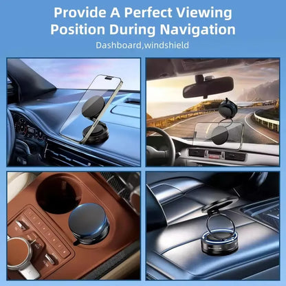 Ultra-Stable Magnetic Phone Holder | Mechanical Suction Cup & 360° Swivel for Cars | Universal Navigation Bracket