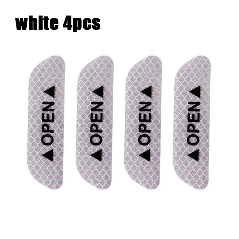 4-Piece Car Door Warning Reflector Kit | "OPEN" Safety Stickers for Interior & Exterior | Night Visibility Reflective Tape