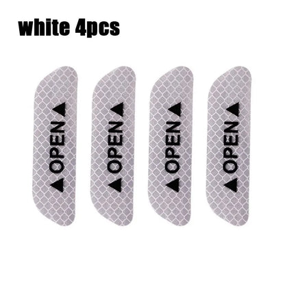 4-Piece Car Door Warning Reflector Kit | "OPEN" Safety Stickers for Interior & Exterior | Night Visibility Reflective Tape