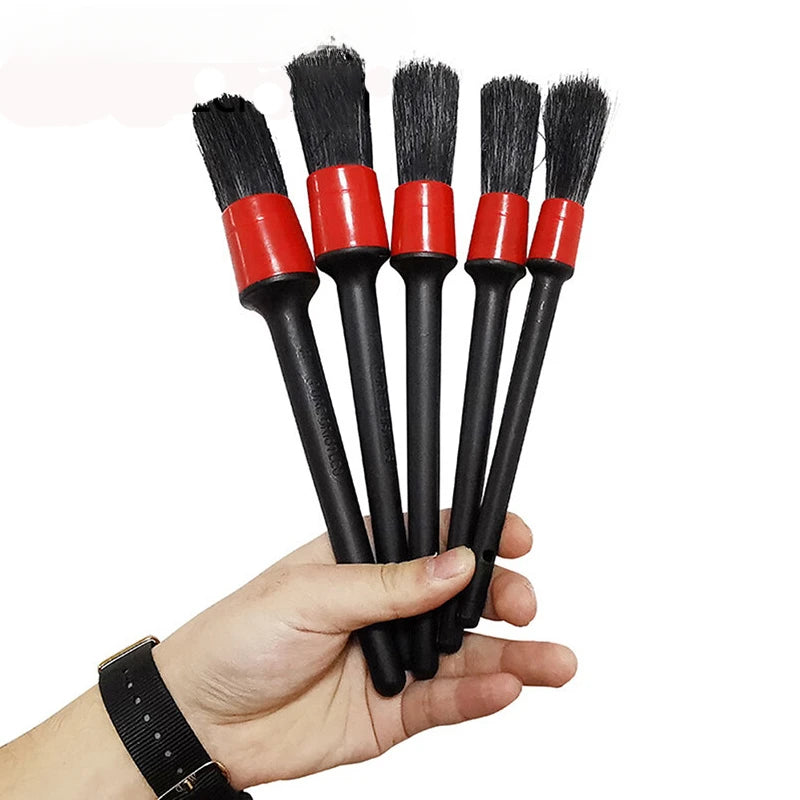 5-Piece Car Detailing Brush Set | Interior & Wheel Cleaning Tools for Dashboard, Vents, Tires | Complete Auto Care Kit