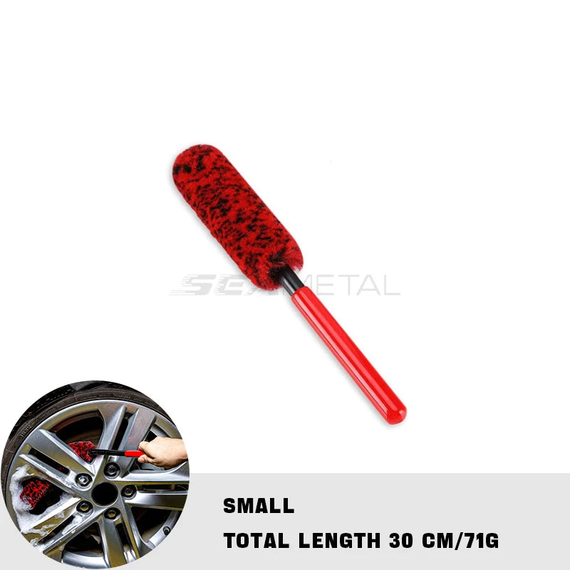 SEAMETAL Bendable Wheel Detailing Brush Set | Flexible Woolies for Car Rim & Tire Cleaning | Scratch-Free Wheel Woolie Kit