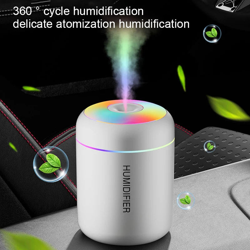 180ML Mini USB Humidifier & Aroma Diffuser | 7-Color LED Mood Light for Home, Car, Office | Essential Oil Purifier