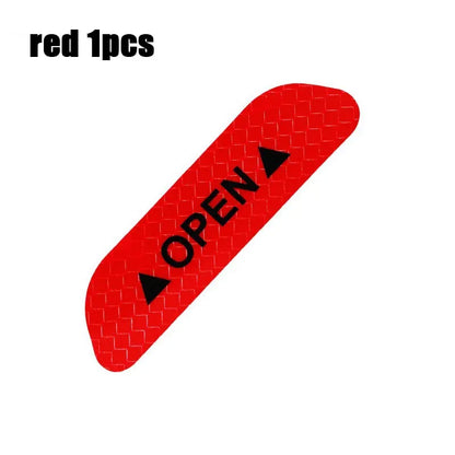 4-Piece Car Door Warning Reflector Kit | "OPEN" Safety Stickers for Interior & Exterior | Night Visibility Reflective Tape