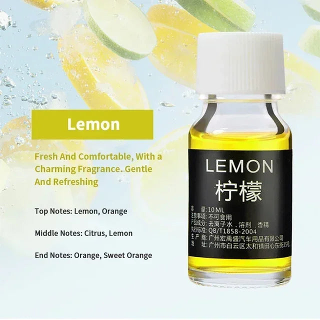 10ml Essential Oil Refill for Car Vent Clips | Aroma Perfume Replenisher for Air Conditioning & Humidifiers