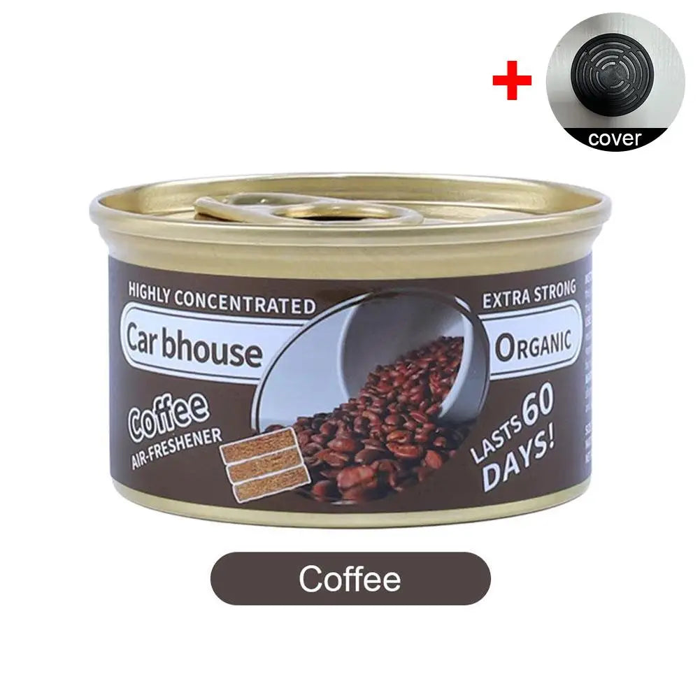 Wood & Coffee Scented Car Air Freshener | Long-Lasting Canned Perfume Block | Auto Aromatherapy & Deodorizer