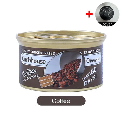 Wood & Coffee Scented Car Air Freshener | Long-Lasting Canned Perfume Block | Auto Aromatherapy & Deodorizer