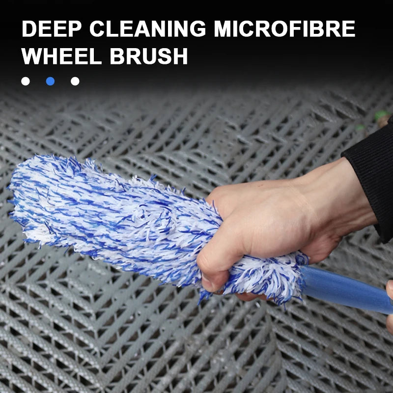 Soft Wheel Detailing Brush | for Alloy Rim & Tire Cleaning | SEAMETAL Plush Hub Dust Removal Tool