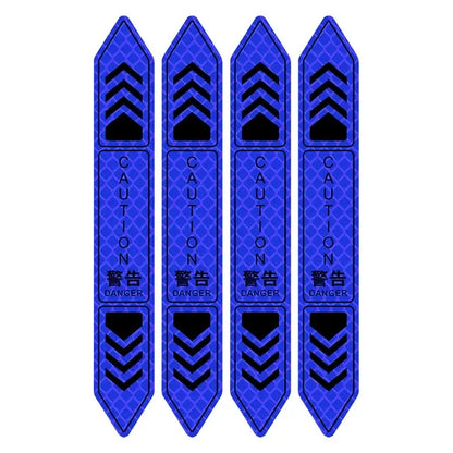 4-Piece Car Door Edge Protector & Warning Sticker Set | Reflective Safety Tape for Exterior & Interior | Prevents Scratches