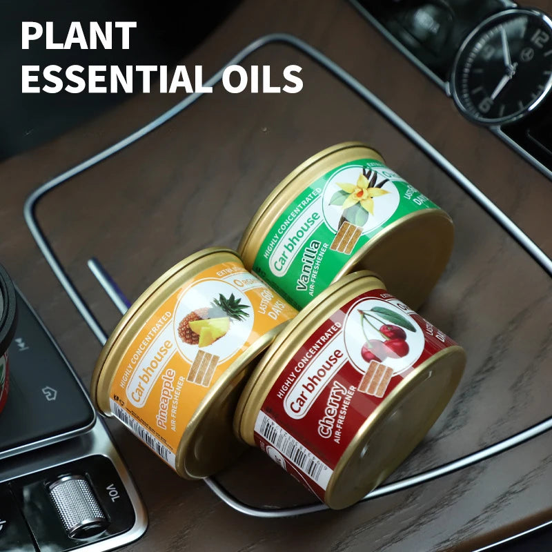 Wood & Coffee Scented Car Air Freshener | Long-Lasting Canned Perfume Block | Auto Aromatherapy & Deodorizer