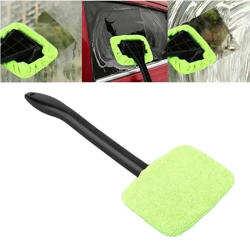 Interior Windshield Wiper & Cleaner | Long Reach Brush for Car Glass Cleaning | Ergonomic Handle Tool