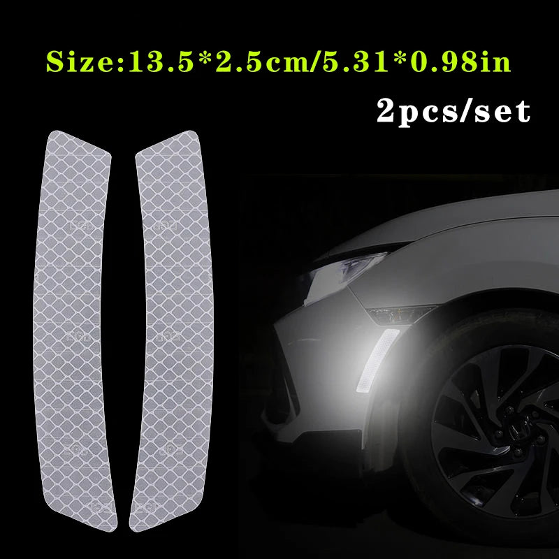 2-Piece Wheel Arch Reflective Strip Set | Car Fender Eyebrow Styling with Night Safety Warning | Easy-Apply Reflective Tape
