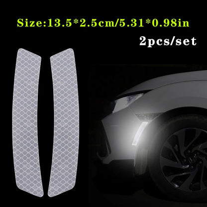 2-Piece Wheel Arch Reflective Strip Set | Car Fender Eyebrow Styling with Night Safety Warning | Easy-Apply Reflective Tape