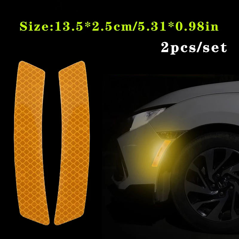 2-Piece Wheel Arch Reflective Strip Set | Car Fender Eyebrow Styling with Night Safety Warning | Easy-Apply Reflective Tape