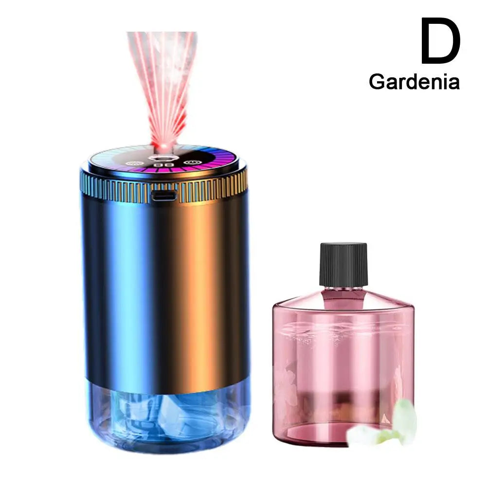 Smart Car Air Freshener with Starry Sky Light | Rechargeable 5-Level Aroma Diffuser | Auto Scent Detection & Mood Lighting