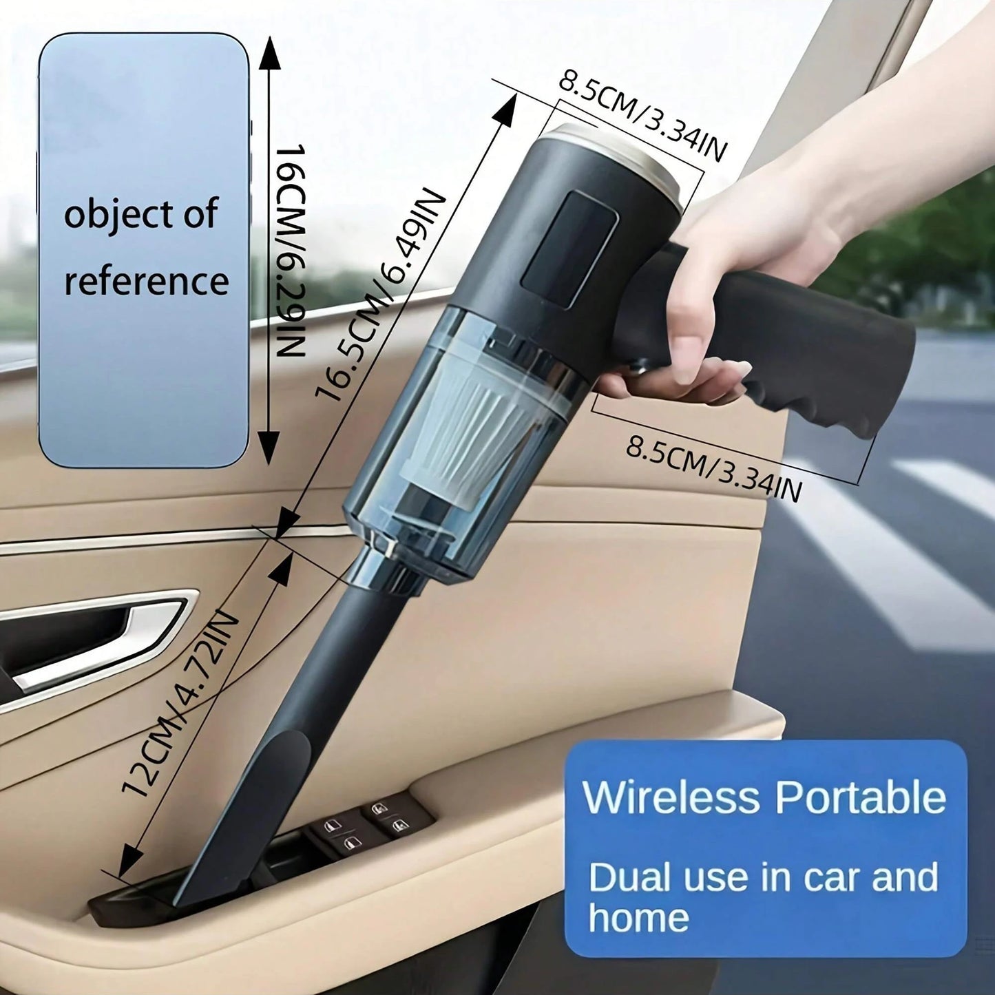 Portable Rechargeable Vacuum & Blower | 3-in-1 Mini Cleaner for Car Interiors & Household Use | USB Charging