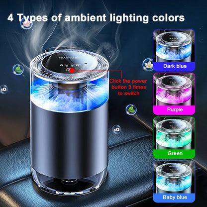 Caer Smart Car Air Freshener | Rechargeable Cloud Mist Diffuser & Humidifier | 3-Level Adjustable Auto Aroma Kit