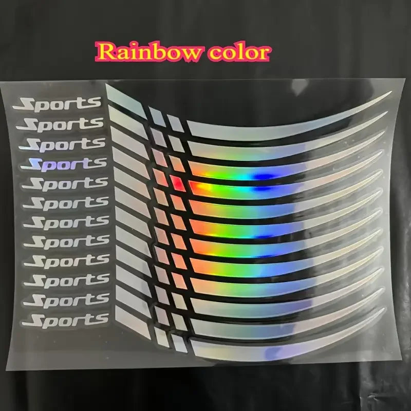 12-Piece Motorcycle Wheel Sticker Set | Reflective Rim Decals for 18-21 Inch Wheels | Night Safety & Styling Upgrade