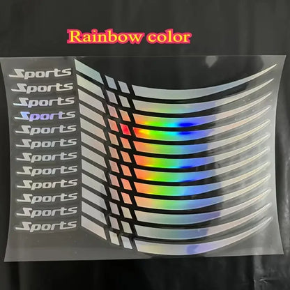 12-Piece Motorcycle Wheel Sticker Set | Reflective Rim Decals for 18-21 Inch Wheels | Night Safety & Styling Upgrade