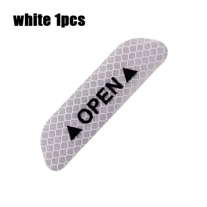 4-Piece Car Door Warning Reflector Kit | "OPEN" Safety Stickers for Interior & Exterior | Night Visibility Reflective Tape