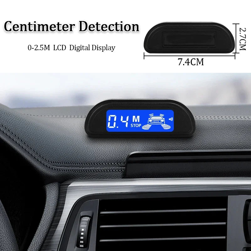 Hippcron 4-Sensor Parking Aid Kit | 3" LCD Display with Backlight | Universal Buzzer & Visual Alerts for Car Reverse Safety