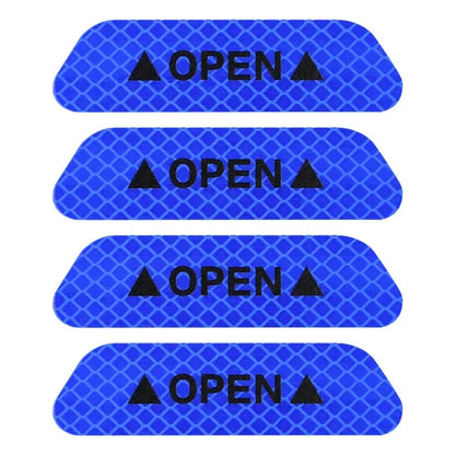 4-Piece Car Door Edge Protector & Warning Sticker Set | Reflective Safety Tape for Exterior & Interior | Prevents Scratches