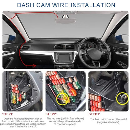 3.2m Dash Cam Hardwire Kit | 12V/24V to 5V Micro-USB Power Cable | for Parking Mode & Neat DVR Installation