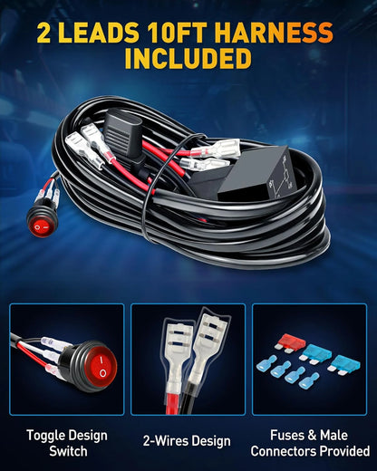 NAOEVO 4" 2-Pod LED Light Kit | Spot & Flood Combo Beam | 4x4 Off-Road Fog & Driving Lights for Truck, Jeep, ATV, UTV