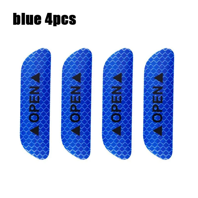 4-Piece Car Door Warning Reflector Kit | "OPEN" Safety Stickers for Interior & Exterior | Night Visibility Reflective Tape