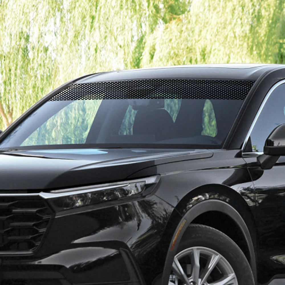 Automotive Sunshade Window Film | 3D Perforated Vinyl for Front Windshield & Rear Glass | Decorative UV Cut-Off Sticker