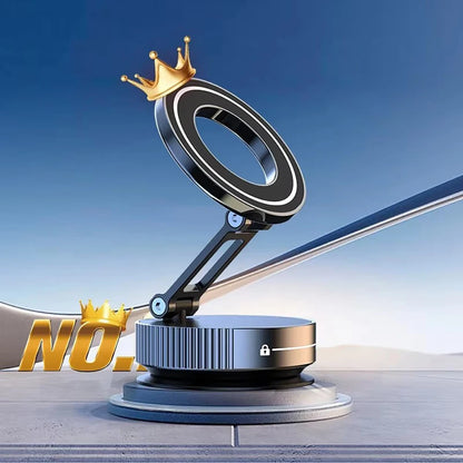 Auto-Folding Electric Car Phone Holder | Strong Vacuum Suction & Magnetic Mount for iPhone | Perfect for Streaming