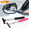 Car Mirror & Glass Cleaning Tool | Telescopic Handle with Wiper and Scraper | Reach Difficult Interior & Exterior Spots