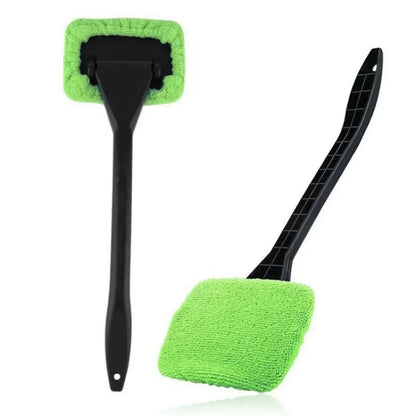 Car Windshield Cleaner Brush Kit Car Inside Window Cleaning Wash Tool Microfiber Wand with Handle Auto Window Easy Defogger Set