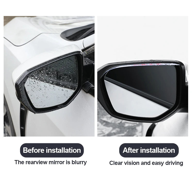 2 Pack Car Rearview Mirror Rain Shield - Universal Carbon Fiber Rain Eyebrow Cover for Side Mirrors, Waterproof Rain Guard