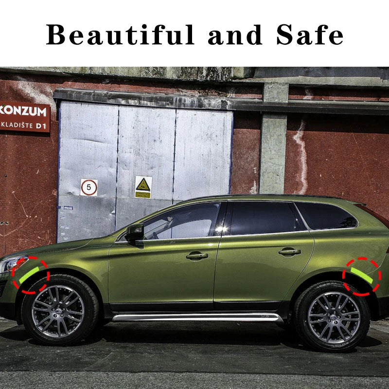 2-Piece Wheel Arch Reflective Strip Set | Car Fender Eyebrow Styling with Night Safety Warning | Easy-Apply Reflective Tape