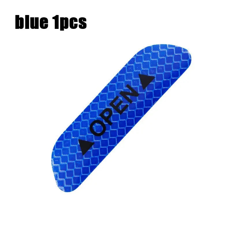 4-Piece Car Door Warning Reflector Kit | "OPEN" Safety Stickers for Interior & Exterior | Night Visibility Reflective Tape
