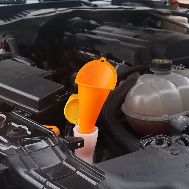 Long-Reach Anti-Splash Funnel | Plastic Oil & Gas Filling Tool for Cars & Trucks | Easy Engine Refueling