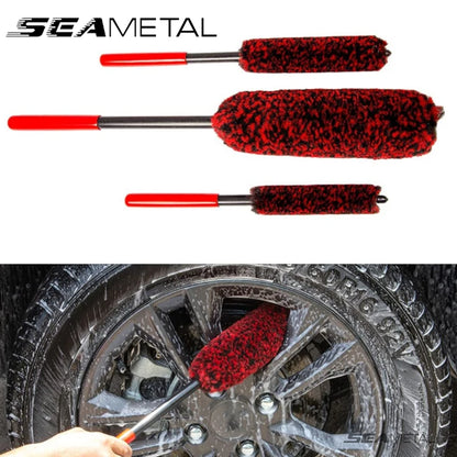 SEAMETAL Bendable Wheel Detailing Brush Set | Flexible Woolies for Car Rim & Tire Cleaning | Scratch-Free Wheel Woolie Kit
