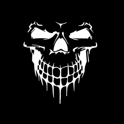 Skull Head Reflective Sticker Decal | Laser Rainbow Design for Motorcycle Helmet & Body | Moto Scooter Windshield Decor