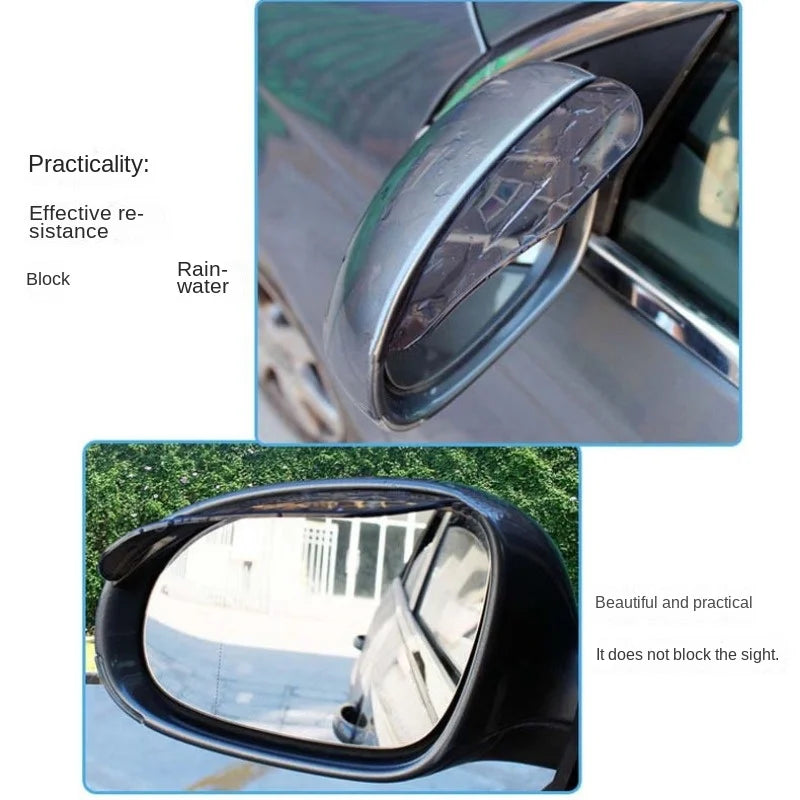 2 Pack Car Rearview Mirror Rain Shield - Universal Carbon Fiber Rain Eyebrow Cover for Side Mirrors, Waterproof Rain Guard