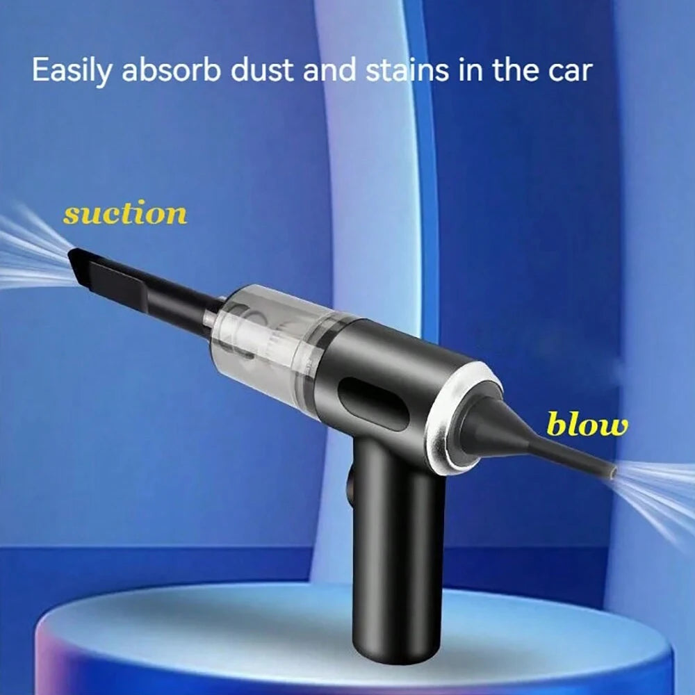 Portable Rechargeable Vacuum & Blower | 3-in-1 Mini Cleaner for Car Interiors & Household Use | USB Charging