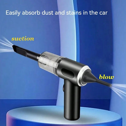 Portable Rechargeable Vacuum & Blower | 3-in-1 Mini Cleaner for Car Interiors & Household Use | USB Charging