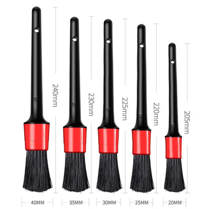 5-Piece Car Detailing Brush Set | Interior & Wheel Cleaning Tools for Dashboard, Vents, Tires | Complete Auto Care Kit